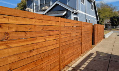 Gallery fence staining Don Valley Stone